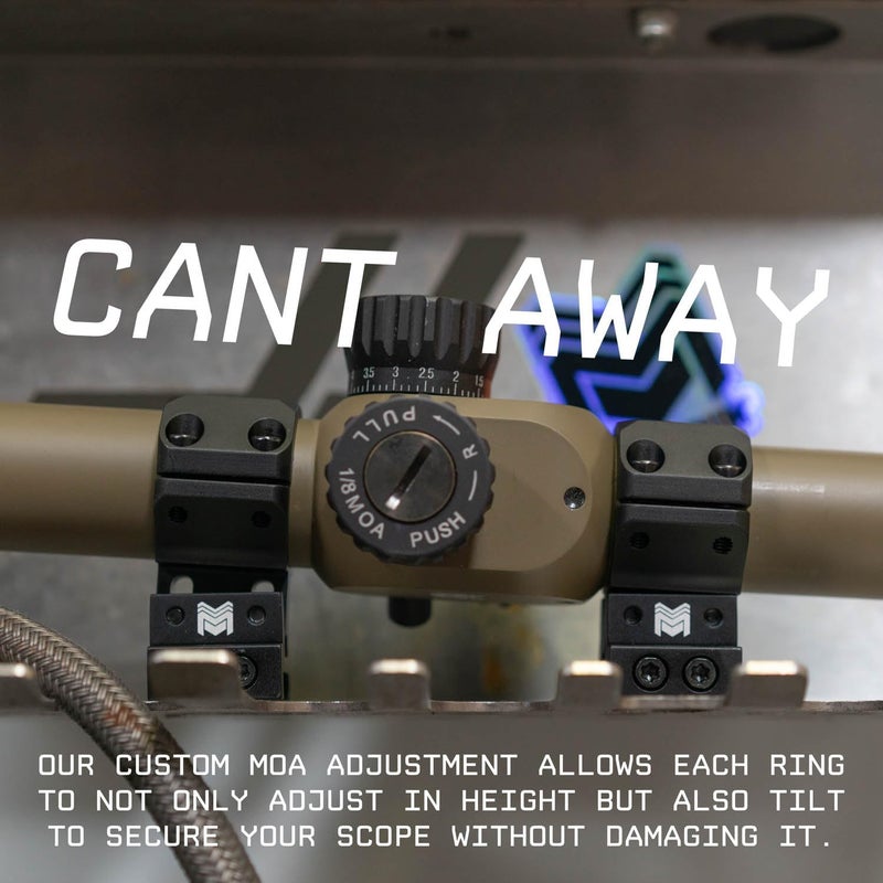 Monstrum Store Adjustable Height, Adjustable MOA, Picatinny Scope Rings | 30 mm Diameter | Includes 1 inch Diameter Inserts - Image 3